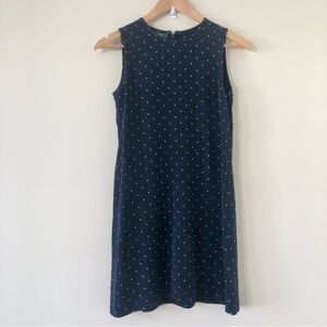 Lauren Ralph Lauren Navy Polka Dot 100% Silk Dress Size 2P